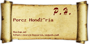 Porcz Honória névjegykártya